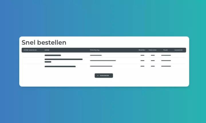 Snel Bestellen en projectbestelroutes