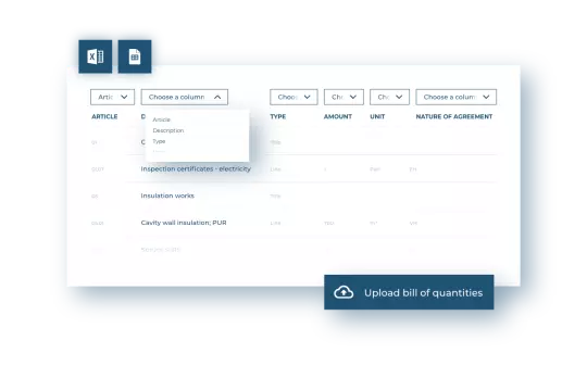 Bill of quantities