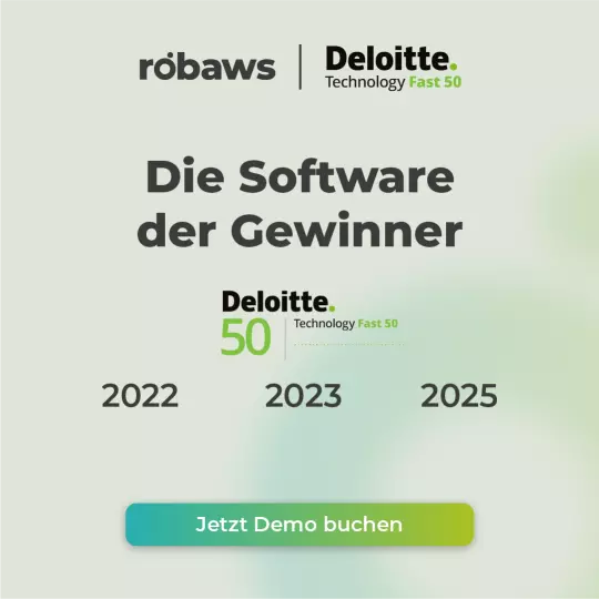Robaws Cloud Handwerkersoftware - Cloud ERP der Gewinner - Deloitte Fast 50 Auszeichnung 2025 - Beste Software fuer Bauunternehmen und Beste Handwerkersoftware